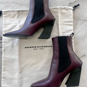 Brandon Blackwood Women's Burgundy Ankle Boots